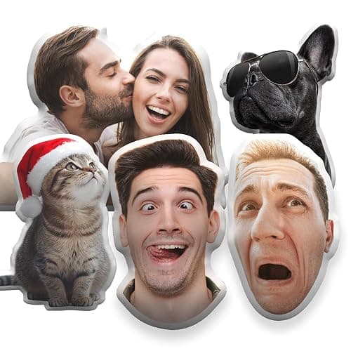 UNIGIFT Custom Funny Pillow for Men Women, Personalized Pet Face Pillow, Customized White Elephant Gifts for Adults, Fun Gag Gift with Picture, Photo Christmas Funny Gifts (Insert Included) - Image 1
