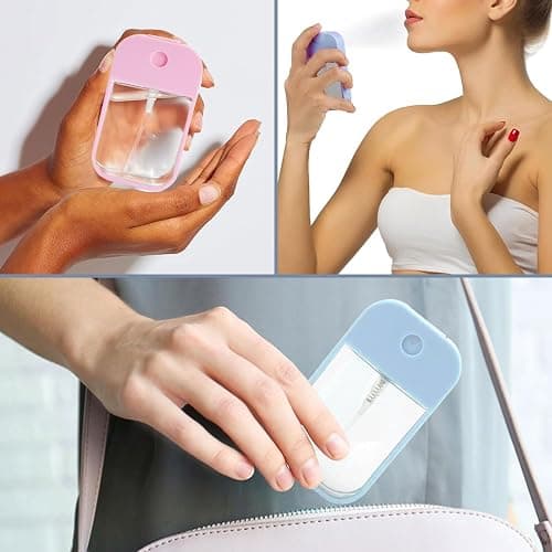vcsjw Sprühflaschen Kleine,2 Stück 45ml Mini Sprühflasche,Hand Sanitizer Spray zum Ausgeben und Tragen von Parfüm Kosmetik Körperpflege,Wiederverwendbar(Blau,Rosa) - Image 1