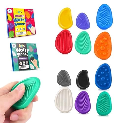 Generic 12 Pcs Fidget Toys Sensory Stone, Multicolor, 1 cm, Stress Relief, Anxiety, Autism, Focus, Sensory, Kids, Teens - Image 1