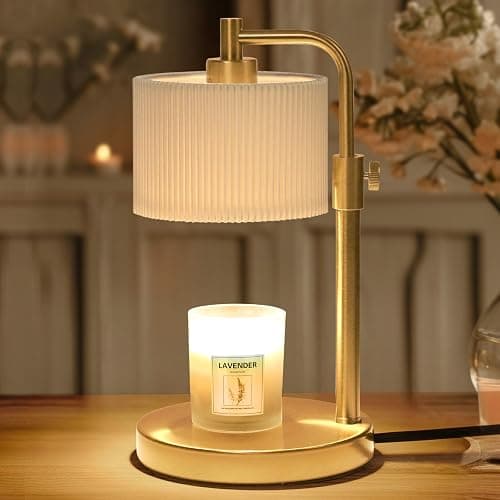 NITOWOLF Candle Warmer Lamp with Timer, Candle Wax Warmer Adjustable Height Candle Lamp Warmer for Jar Candles, Christmas Gifts House Warming Gifts for Women(Gold-Upgrade) - Image 1