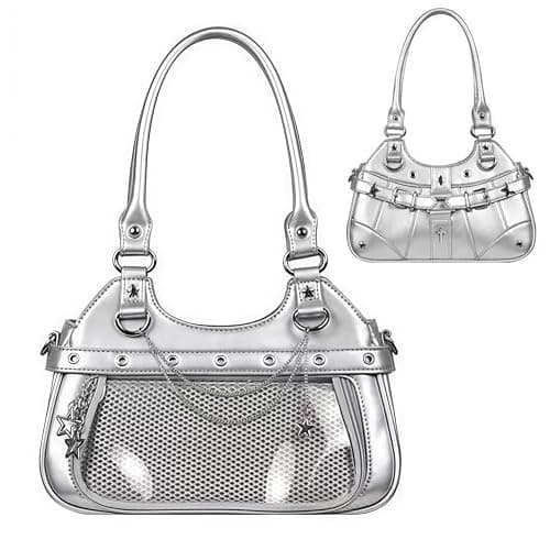 Uchyius Kawaii Ita Bag, PU Leather Shoulder Bag with Insert Anime Badge Display, Y2k Purse Pin Display Crossbody Bags - Image 1