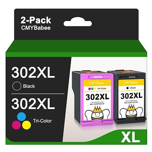CMYBabee 302 XL 302XL Cartucce per HP 302 Nero e Colore per Envy 4520 | 302XL per Envy 4520 4522 4527 DeskJet 1110 2130 3630 3632 3634 3636 Officejet 3830 3833 3834 4650 4657 5220 5230 5232 - Image 1