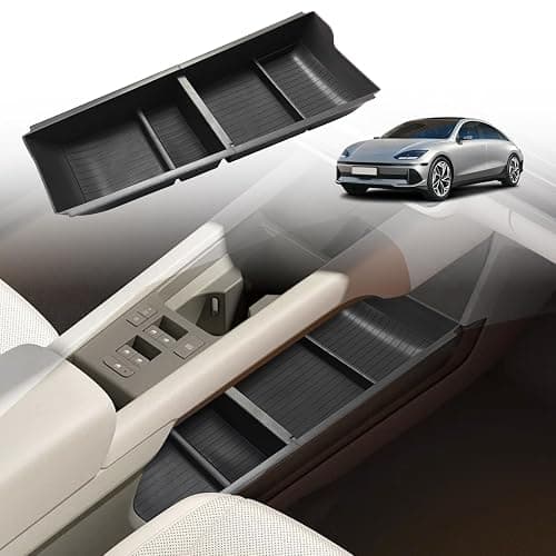 BestEvMod for Ioniq6 Lower Center Console Organizer Compatible with Hyundai Ioniq 6 Accessories 2025 2024 2023 Tray Storage Box Armrest ABS Material (Lower Organizer) - Image 1