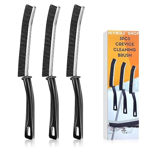 Hiyniaz 3Pcs Crevice Cleaning Brush Tool Grout Brush Cleaning Supplies, Home Essentials Bathroom Multifunctional Gap Scrub Hard Bristle Brushes for Household Use (3PCS-Black) - Image 1