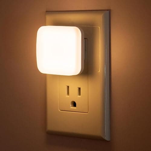 LED Night Lights Plug into Wall, 4 Pack Nightlights With Light Sensor Dusk to Dawn, 0.3W Square Plug in Night Light for Kids, 3000K Warm White Night Light for Bathroom Bedroom Kitchen, Night Lights - Image 1