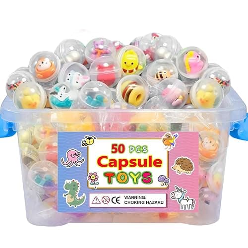 50pcs Adorable Mini Kawaii Capsule Toys Collection Perfect for Sharing Educational Great for Kids Boys Girls Goodie Bag Christmas Stocking Stuffers Treasure Box Classroom Prizes Carnival Gifts - Image 1