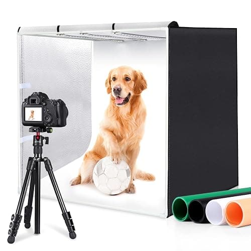 PULUZ 32"x32" Light Box Photography, Large Photo Light Box with 3 Stepless Dimming Light Panel, 234 LED Beads, Professional Photo Booth Shooting Tent Kit with 4 Color Backdrops for Product Photography - Image 1