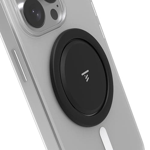 Tango Ultra Thin Grip for MagSafe: One Hand Open, Stand, 10x Expandable, Space Grade Steel, Removable for Wireless Charging. Half The Thickness, Twice The Fidget - Black - Image 1
