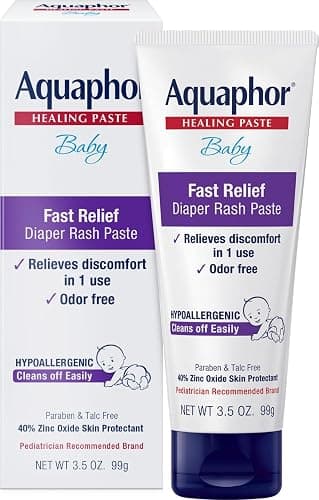 Aquaphor Baby Diaper Rash Paste with Zinc Oxide, Talc Free, 3.5 OZ | Zinc Oxide Baby Diaper Rash Paste Provides Immediate Relief, Treatment and Prevention, Hypoallergenic, Talc Free - Image 1