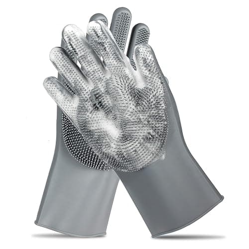 Pet Grooming Gloves - Gentle Dog Bathing Shampoo Brush - Massage Mitt with Enhanced Five Finger Design - Efficient Deshedding Glove for Dogs, Cats, Rabbits and Horses - 1 Pack - Image 1