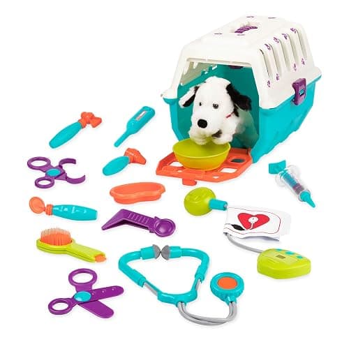 Battat – Veterinarian Toy Set with Plush Dalmatian Puppy & Carrier – Complete 15 Pieces Kids Pretend Play Medical Kit with Stethoscope & Tools – Educational ToddlerToys for Ages 2 – 4 Years - Image 1