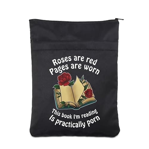 CHOORO Roses are Red Pages are Worn Book Sleeve Bookish Merch Romance Reader Gift Dirty Book Lover Gift (Red Pages-b) - Image 1