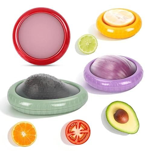 BAOKUA Avocado Saver and Onion Storage 4 Set - Reusable refrigerator avocado storage containers,for fridge Apples, Tomatoes, Tomato, Lemons for Ideal - Image 1