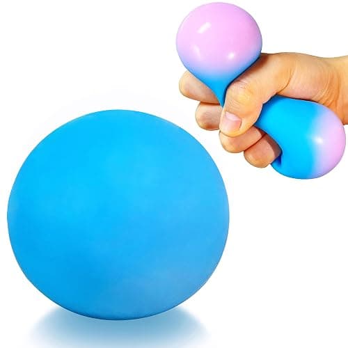Squishy Dough Stress Ball Squeeze Toy (1 Pack) Squishy Stress Balls for Kids and Adults, Funny and Soft Change Color Squeeze Ball, Squish Ball, Ideal for Anxiety Relief, Autism, ADHD (Blue) - Image 1