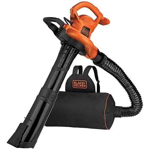 BLACK+DECKER Leaf Blower, Leaf Vacuum and Mulcher 3 in 1, Backpack Blowers for Lawn Care,250 mph Airflow, 400 cfm Delivery Power, Reusable Bag Included, Corded (BEBL7000) - Image 1