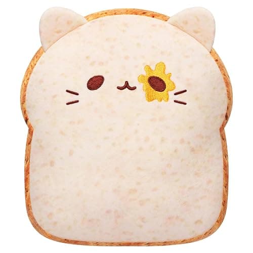 Bread Slice Microwavable Unscented 0.75 lbs Volcanic Rock Heating Pad 50-Minute Lasting Warmth Perfect Fit Heatable Stuffed Animals Plush for Period Cramps Gift for Girls Women - Image 1