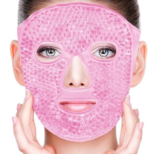 CONBELLA Cold Face Eye Masks Ice Face Mask Hot Cold Compress for Dark Circles, Puffiness, Migraines, Headache, Stress, Redness, Cooling Face Masks for Women Man, Skin Care - Image 1