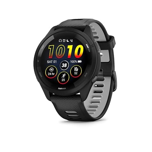 Garmin Forerunner 265 Running Smartwatch, Colorful AMOLED Display, Training Metrics and Recovery Insights, Black and Powder Gray - Image 1