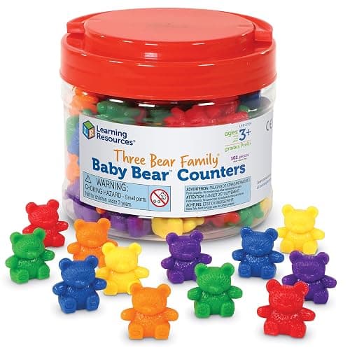 Learning Resources Baby Bear Counters - 102 Pieces, Ages 3+ | Grades Pre-K+ Toddler Learning Toys, Counters for Kids, Counting Manipulatives, Teddy Bear Counters - Image 1