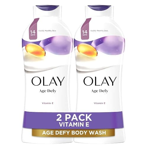 Olay Body Wash for Women, Age Defying with Vitamin E, 24hr Moisturizing, Hydrating & Refreshing, B3 Vitamin Complex, Free of Parabens & Phthalates, For All Skin Types, Scented, 22 fl oz (Pack of 2) - Image 1