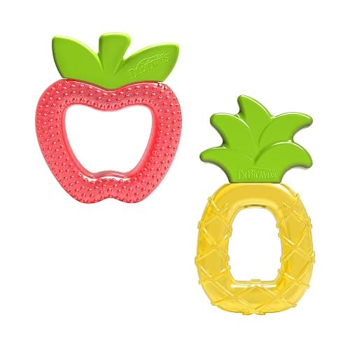 Dr. Brown's® AquaCool Water-Filled Teether Apple and Pineapple | Cooling Baby Teether Toy for Sore Gums, BPA-Free, 3m+ - Image 1