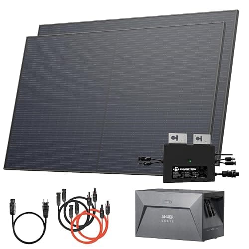 Solarway® - Impianto fotovoltaico da balcone da 1000 W con batteria e presa di corrente, inverter da 800 watt, batteria da 1,6 kWh Anker Solix 1-500W con pannelli solari bifacciali, Envertech e Anker - Image 1
