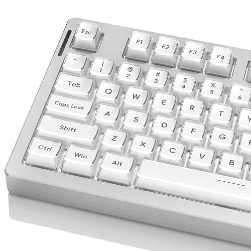 Fejwlvs Crystal Jelly Keycaps, White Front Custom Translucent Keycaps, Cute Shine Through Keyboard Key Caps for 61/68/84/87/98/100 Cherry MX Keyboard Mechanical - Image 1