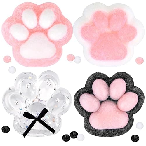 4Pcs Taba Squishy Cat Paw, Mochi Taba Squishy Kit, Mini Animals Soft Squeeze Fidget Toys, Handmade Stress Relief Novelty for Anxiety, Boys Girls Birthday Gifts - Image 1