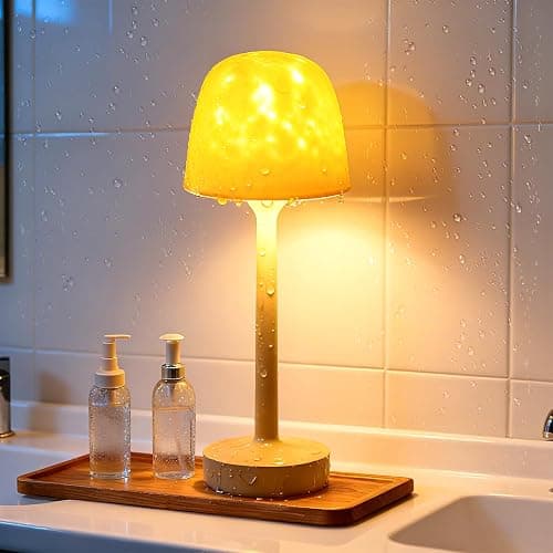Lumoza Shower Lamp - Waterproof Bathroom Lamp with 16 Color Ocean Wave Projector, Rechargeable Shower Light with Touch & Remote Control, 2-in-1 Cordless Light for Inside Shower/Bathtub - Image 1