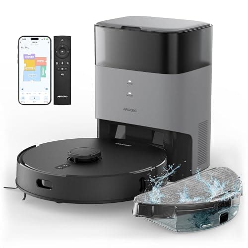 AIRROBO Robot Vacuum and Mop Combo, Self-Emptying, 60-Day Capacity, Home Mapping, Schedule, Wi-Fi/App/Alexa/Remote, 180mins Runtime, T20+ Robotic Vacuum Cleaner for Pet, Hard Floors, Carpet - Image 1