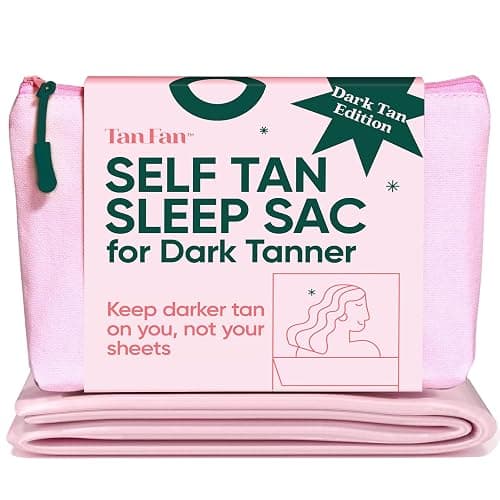Tan Fan Self Tan Sleep Sac – Dark Tan Edition (Pink) – Protect Sheets From Dark Tanner - No Transfer Guarantee – 100% Silky Cool, Thicker Bottom, Lightweight Top, Foot Openings – Large Roomy Comfy - Image 1