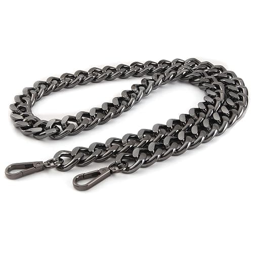 Yichain 42''Substantial Big Metal Cross-Body Chain Purse Strap Replacement for Mini Wallet,Waist Pack,Chest Bag - Black Grey - Large - Image 1