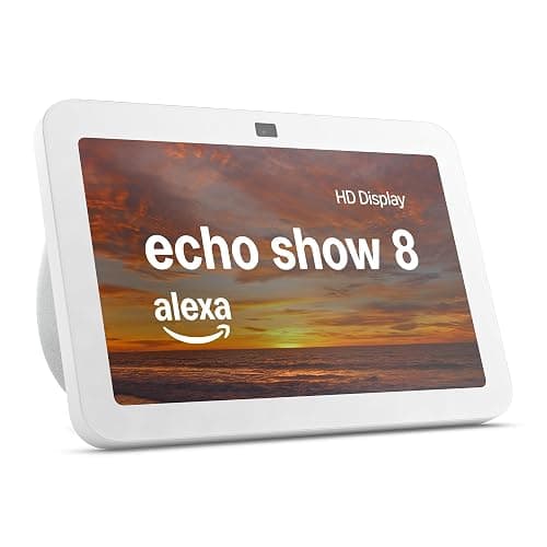Amazon Echo Show 8 (newest model), With Spatial Audio, Smart Home Hub, and Alexa, Glacier White - Glacier White - Device only - Image 1