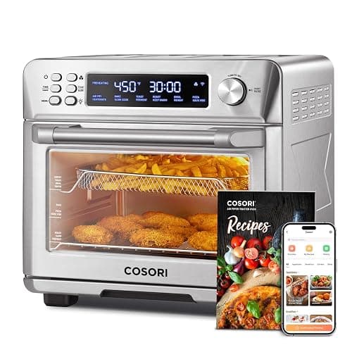 COSORI Smart 12-in-1 Air Fryer Toaster Oven Combo, Airfryer Convection Oven Countertop, Bake, Roast, Reheat, Broiler, Dehydrate, 75 Recipes & 3 Accessories, 26QT, Silver-Stainless Steel - Image 1