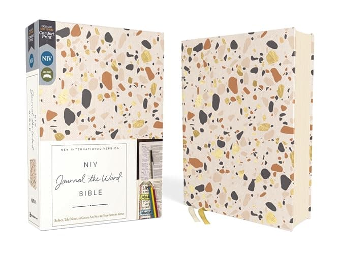 NIV, Journal the Word Bible (Perfect for Note-Taking), Cloth over Board, Cream, Red Letter, Comfort Print: Reflect, Take Notes, or Create Art Next to Your Favorite Verses - Image 1
