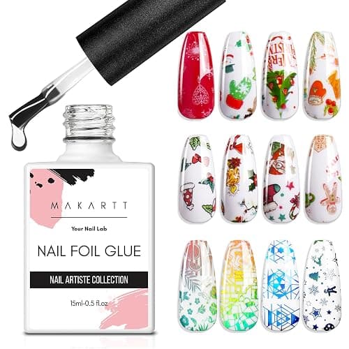 Makartt Nail Foil Glue Gel for Nail, Foil Gel Transfer for Nails Art Stickers Strong Adhesion Foil Transfer Gel Soak Off Salon DIY UV LED Lamp Required 15ML(0.5 fl.oz) - Image 1