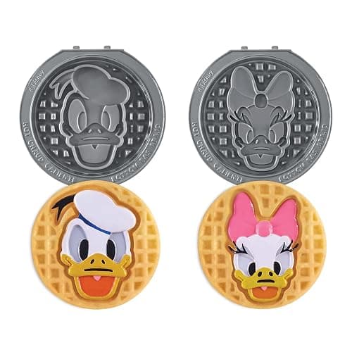 Dash MultiMaker® Mini System Removable Plate Set - Ceramic, Nonstick Replacement Plates for Fun-Shaped Waffle Breakfast - Waffle Maker Not Included - 4-Inch - Two-Pack - Donald & Daisy - Image 1