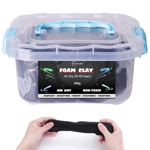 1.1lb Moldable Cosplay Foam Clay (Black) – High Density and Hiqh Quality for Intricate Designs | Air Dries to Perfection for Cutting with a Knife or Rotary Tool, Sanding or Shaping - Image 1