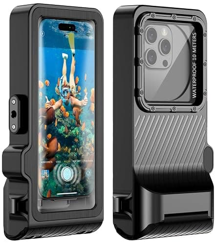 Waterproof Phone Case for Snorkeling - Underwater Touchscreen Housing, Universal Underwater Photo&Video Diving Case for iPhone 16/15/14 Pro Max Samsung Galaxy S25/S24 Ultra Up to 6.9'' Black - Black - Image 1