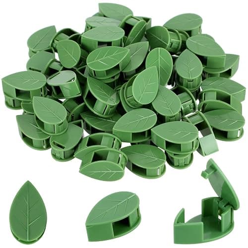Geiserailie 60 Plant Climbing Clips Wall Fixture with 72 Stickers for Vine | Invisible Leaf Traction Fixer, Self-Adhesive Hook, Indoor Outdoor Use, Decoration, Clear Acrylic Sticker - Image 1