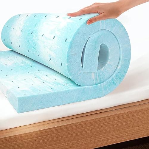 EGO Topper 2 Inch Twin Memory Foam Mattress Topper, Gel Foam Mattress Topper for Pressure Relief, Ventilated Design Bed Topper in a Box, CertiPUR-US Certified, 38"×75", Medium - Image 1