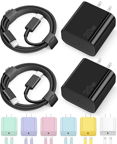 iPhone 17 16 15 Charger Fast Charging Type C Chargers USB C Charger Block iPhone Air Chargers with 2 Pack 6FT Cable for iPhone 17/17 Plus/17 Pro Max/16/16 Plus/16 Pro Max/15 Pro Max/iPad Pro(Black) - Image 1