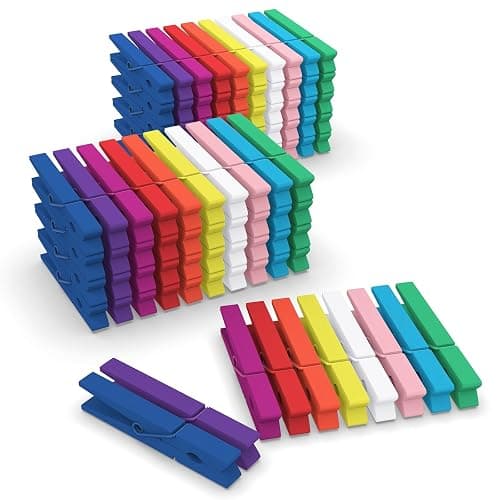 100 Pcs Colored Clothes Pins Wooden, Colored Clothespins for Crafts 2.9 Inch, Clothing Pins for Hanging Classroom - Image 1