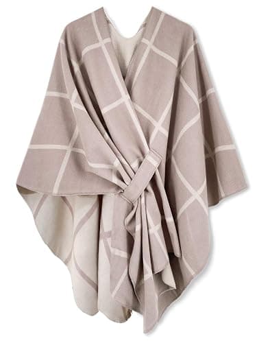 Moss Rose Women's Shawl Wrap Poncho Ruana Cape Open Front Cardigan Shawls for Fall Winter - Image 1