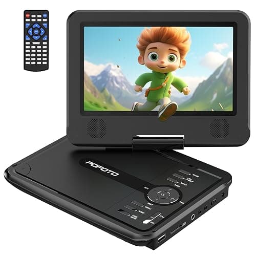 9.5" Portable DVD Player for Kids and Car with 7.5" Swivel Screen, | 4-6 Hours Rechargeable Battery, Car DVD Player with Dual Speakers, Remote Control, Support Sync TV, Region Free USB/SD/AV - Image 1