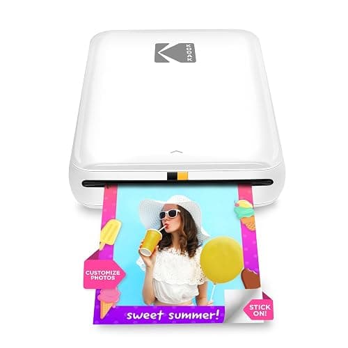 KODAK Step Instant Smartphone Photo Printer - Portable Mini Color Wireless Mobile Printer - Zink 2x3” Sticky-Back Photos - Bluetooth Compatible with iOS & Android Devices - Fun Editing App - White - White - Printer - Image 1