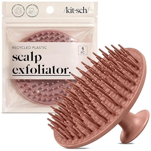 Kitsch Scalp Massager for Hair Care - Scalp Scrubber, Shampoo Brush & Exfoliator for Scalps- Hair Scrubber for Relaxing Bath - Terracotta - Image 1