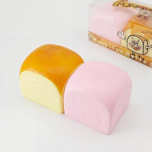 MHM Squishy 2 Pack,Hawaiian Rolls Bread Squishy Toys,Dumpling Stress Balls | Silent Slow Rising Food Squishies, Sensory Fidget Squeeze Toy for Anxiety & Stress Relief Funny Favor Gift for Adults - Image 1
