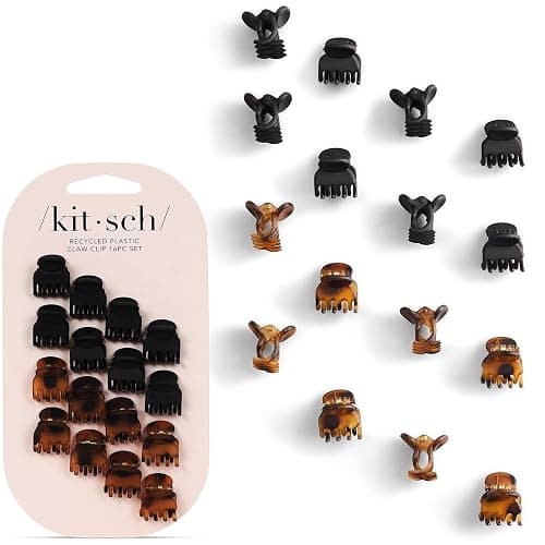 Kitsch Mini Claw Clips for Women - Stylish Small Hair Clips for Kids | Stays In Place Without Pulling or Snagging | Durable & Sturdy Plastic | Ideal Gifts for Women - Tortoise & Black, 16 Pcs - Image 1