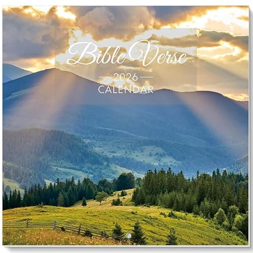 SKYDUE 2026 Christian Wall Calendar - 14-Month with Bible Verse & Nature Scenes (Nov 2025-Dec 2026) | NIV Scripture, 12"x24" Opened, Thick Paper Monthly Calendar for Home Office - Image 1